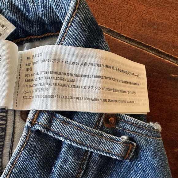 Abercrombie & Fitch High Rise Mom Jeans Distressed Blue Denim Size 30 - Picture 8 of 8